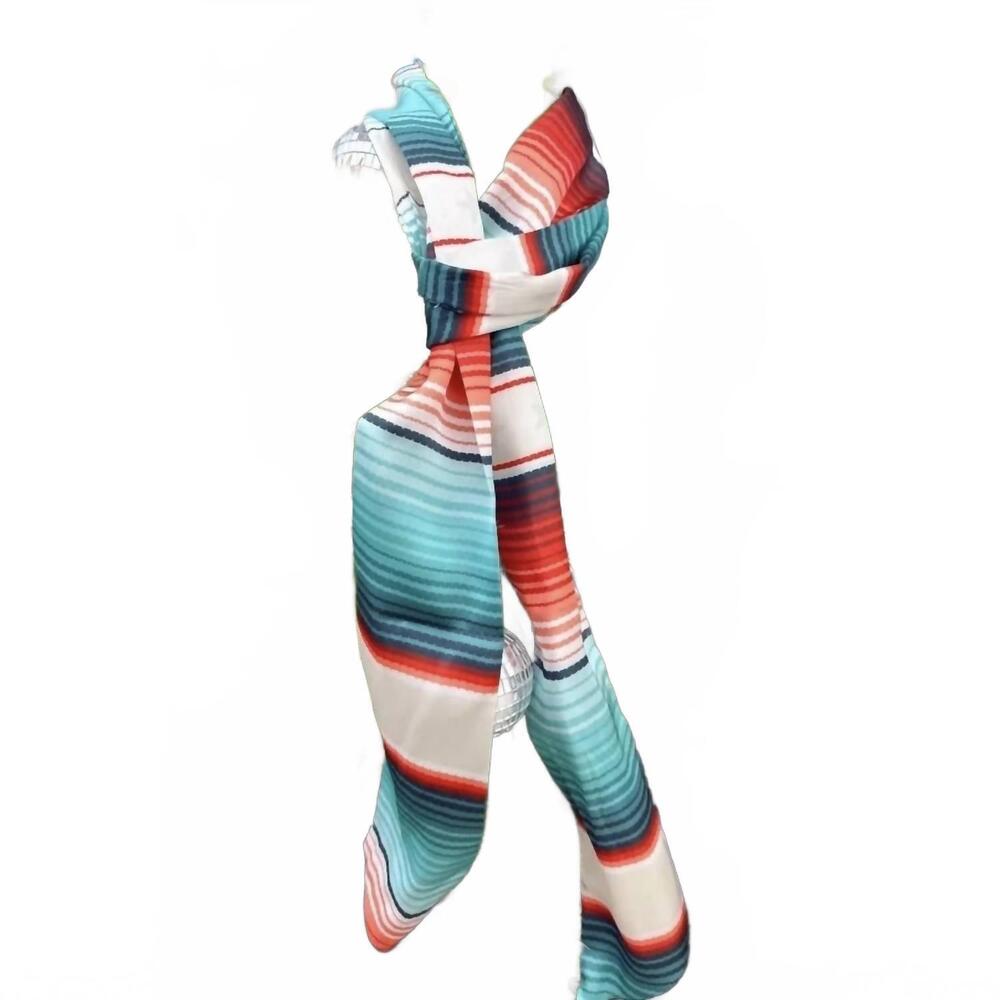 NEW ROWDY CROWD good life long western southwestern cowgirl scarf in turquoise a